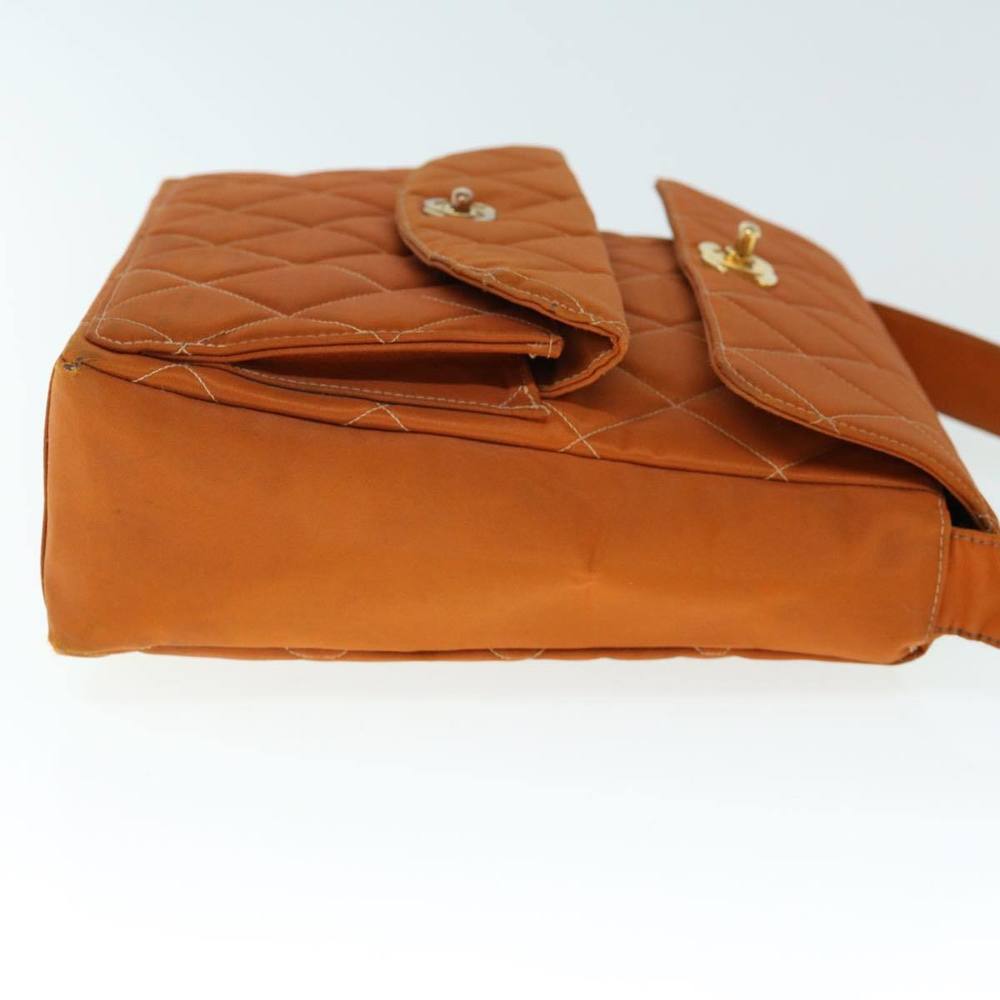 CHANEL Matelasse Shoulder Bag Nylon Brown CC Auth 60924A - Picture 4 of 16